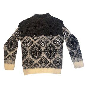 Alpaca Blend H&M Embellished Beaded Gray White Black Sweater Women’s Sz.2